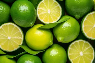 青柠檬切片水果摄影图