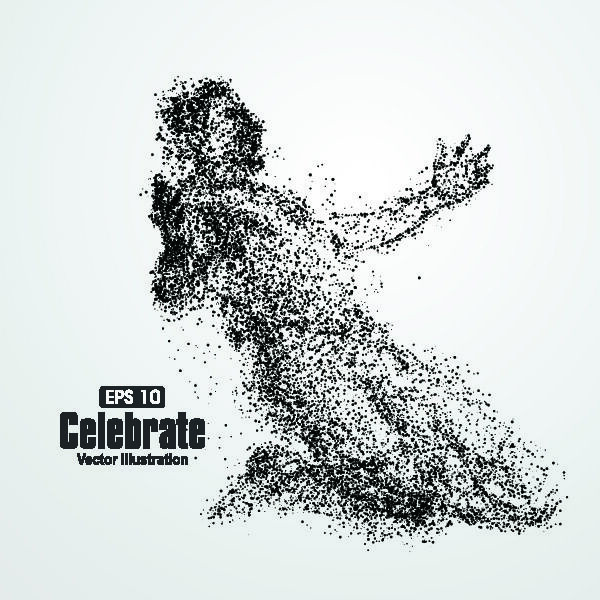 矢量科技动感粒子元素EPS运动人物动物点状创意矢量科幻设计素材