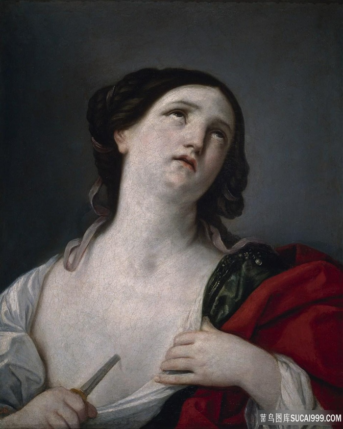 拿着匕首的女士肖像油画装饰画