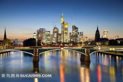德国法兰克福夜景图片