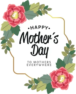 母亲节花束标题框卡通简笔