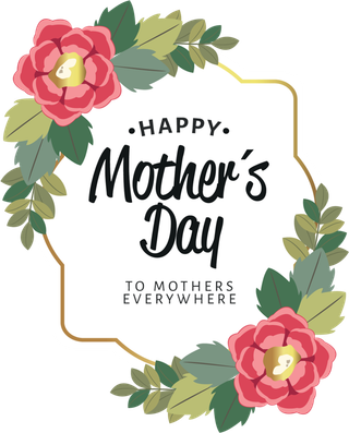 母亲节花束标题框卡通简笔