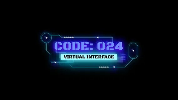 英文边框赛博朋克科技图案素材