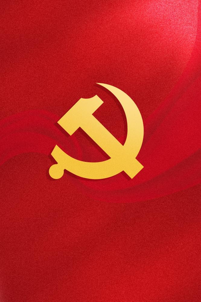 金色党徽红色背景(2000x3000)