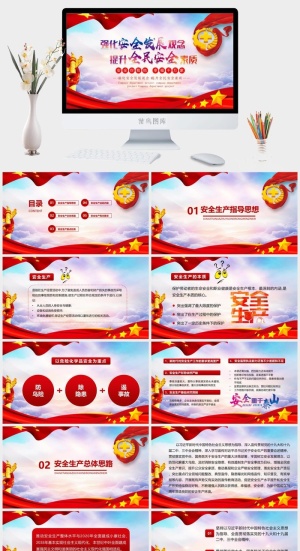 安全生产PPT模板预览图