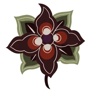 复古中国风国潮敦煌花纹花草插画手绘装饰小元素PSD素材