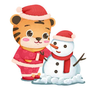2022虎年卡通老虎形象拜年图案素材图片插图素材