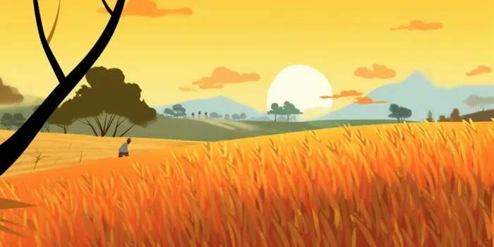 秋季农田丰收金黄背景(1536x768)