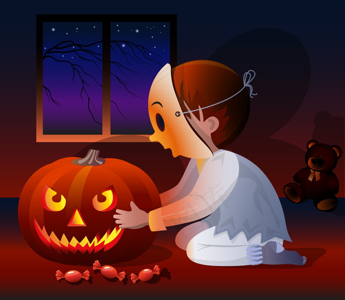 万圣节插画图片