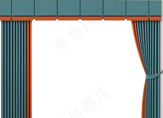 现代简约风窗帘PNG免扣素材
