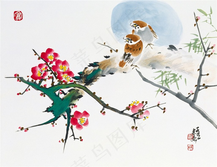 国画花鸟文化艺术摄影图片