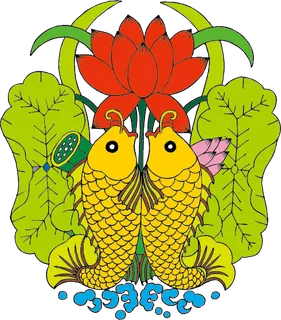 中国吉祥图免扣元素矢量图鲤鱼