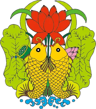 中国吉祥图免扣元素矢量图鲤鱼