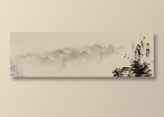 中国风水墨banner海报背景