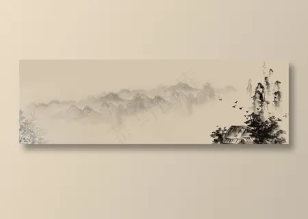 中国风水墨banner海报背景 中国风水墨banner海报背景