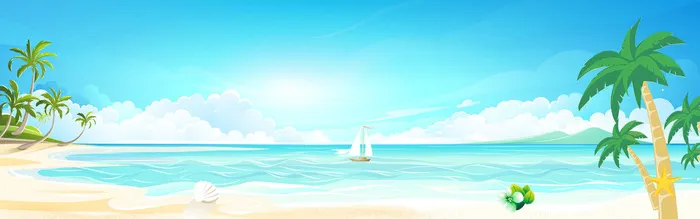 蓝天白云海边背景