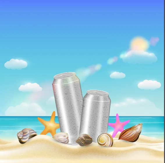 夏天海滩大海背景eps,ai矢量模版下载