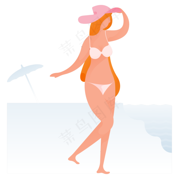 海滩美女人物免抠图