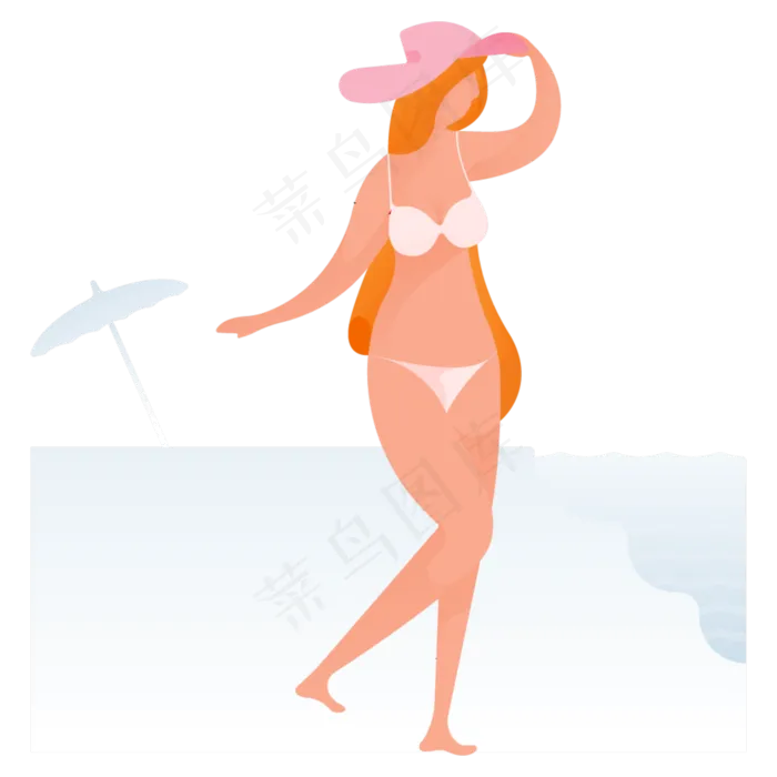 海滩美女人物免抠图