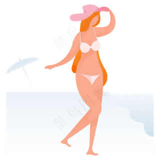 海滩美女人物免抠图