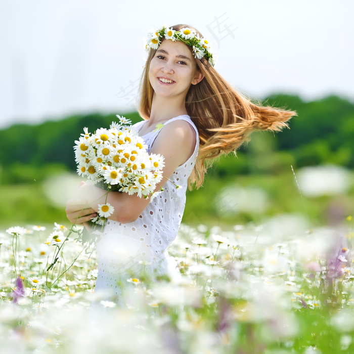 花环美女写真图片