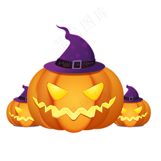 唯美手绘万圣节南瓜png元素