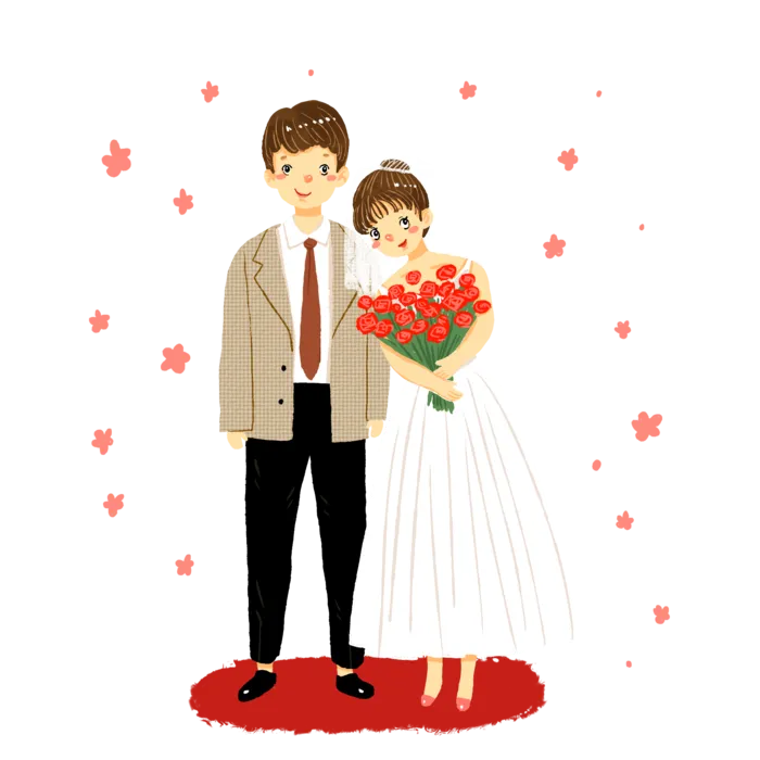 婚纱卡通人物婚礼白纱结婚婚纱摄影手绘