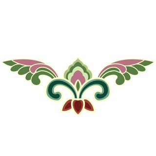 复古中国风国潮敦煌花纹花草插画手绘装饰小元素PSD素材