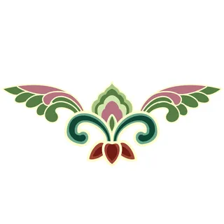 复古中国风国潮敦煌花纹花草插画手绘装饰小元素PSD素材