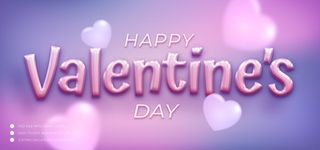 3d字体紫色浪漫情人节