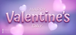 3d字体紫色浪漫情人节