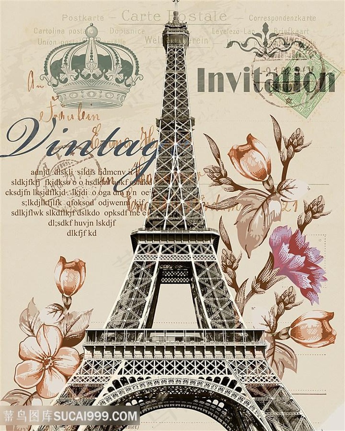 欧式花与蝴蝶装饰画