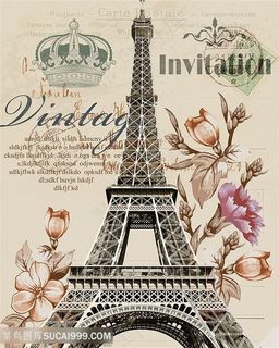 欧式花与蝴蝶装饰画