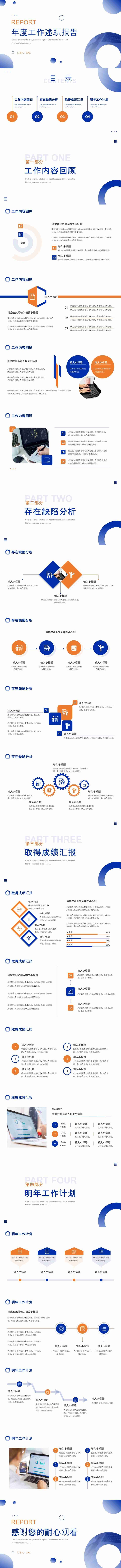 公司企业年度工作述职报告通用PPT模板