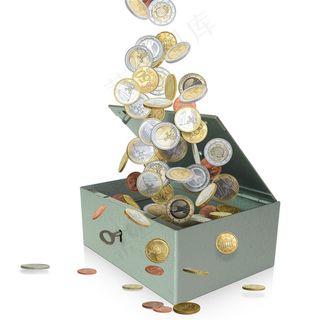 飘洒的硬币金币高清素材