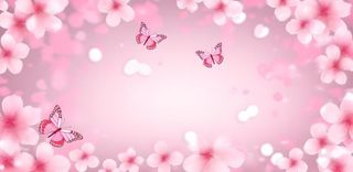花朵粉色蝴蝶花瓣海报素材背景