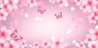 花朵粉色蝴蝶花瓣海报素材背景