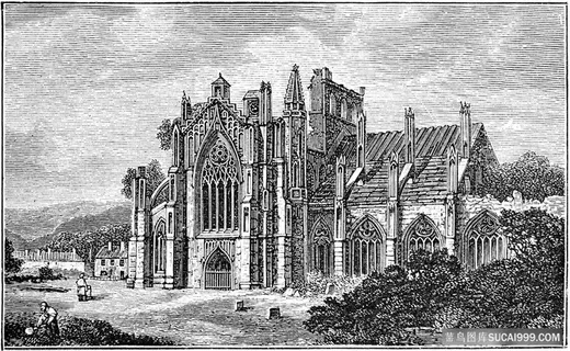 城堡钢笔画素材