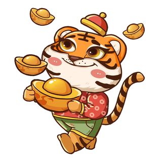 PNG免扣2022虎年新年春节元旦卡通老虎形象图片插画PSD设计素材
