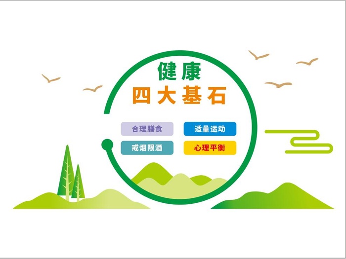 四大基石文化墙7cdr矢量模版下载