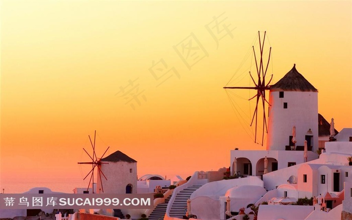 威尼斯圣托里尼岛的城市建筑