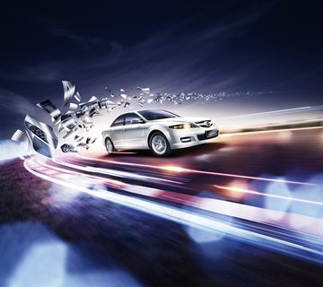 超高清马自达唯美流光汽车夜景图