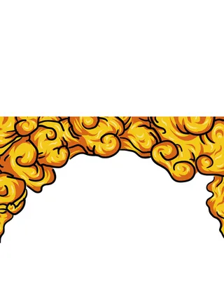 中国风国潮祥云插画手绘云彩图案海报云层装饰背景PSD设计素材