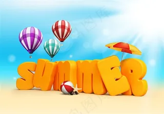 精美创意夏季促销艺术字素材大图