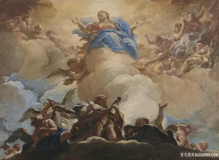 天空天使油画 天空天使油画
