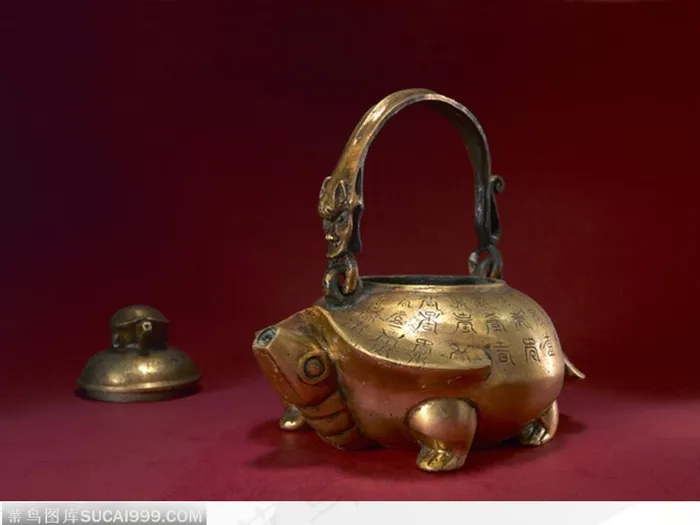 中华传统工艺品神兽造型水壶青铜器图片