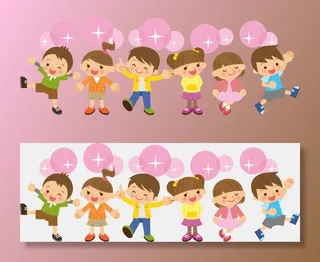 欢快的同学卡通