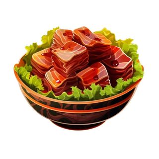 卡通手绘红烧肉美食免抠