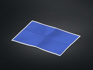 侧放地图展开图 折痕纸 纸张展开样机