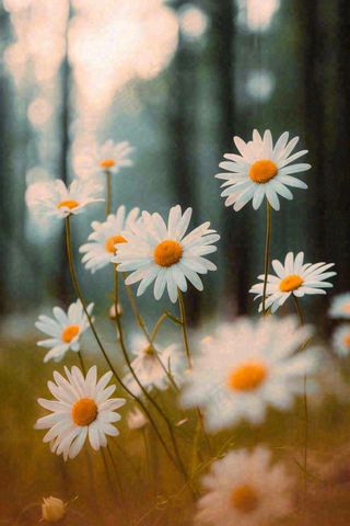 落日小花小草花朵特写，郊游玩耍意境摄影图